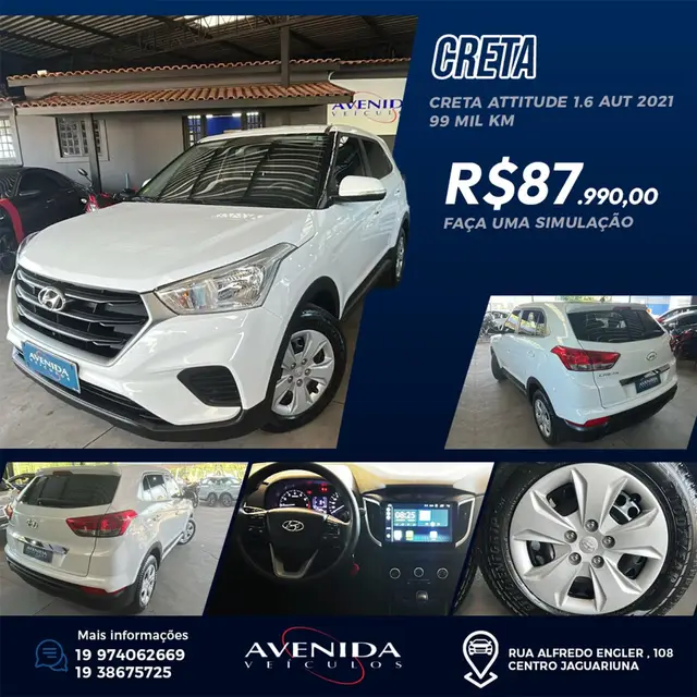 Carro Hyundai Creta 2021 Attitude 1.6 16V Flex Aut.