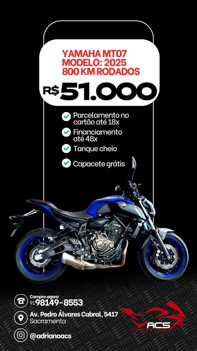 Moto Yamaha MT-07 2025 ABS