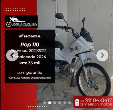 Carro Honda Pop 110i 2022 110i