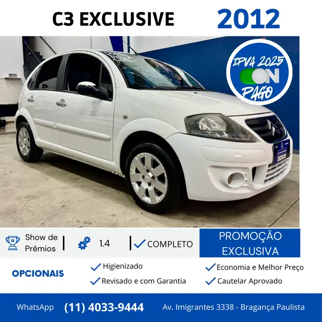 Carro Citroën C3 2012 Exclusive 1.4 8V (flex)
