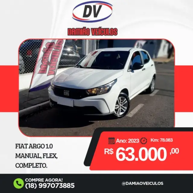 Carro Fiat Argo 2023 1.0 (Flex)
