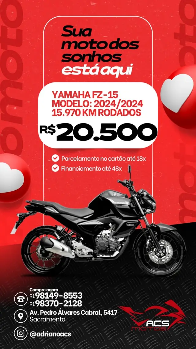 Carro Yamaha Fazer FZ15 2024 ABS