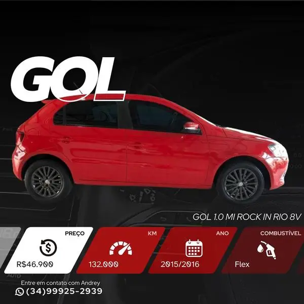 Carro Volkswagen Gol 2016 1.0 TEC Rock in Rio (Flex)