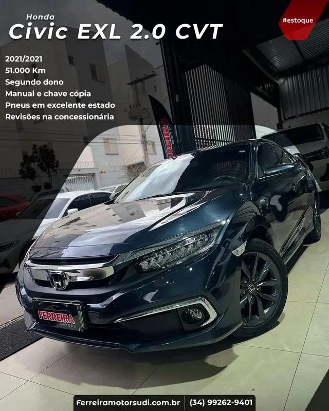 Carro Honda Civic 2021 EXL 2.0 i-VTEC CVT