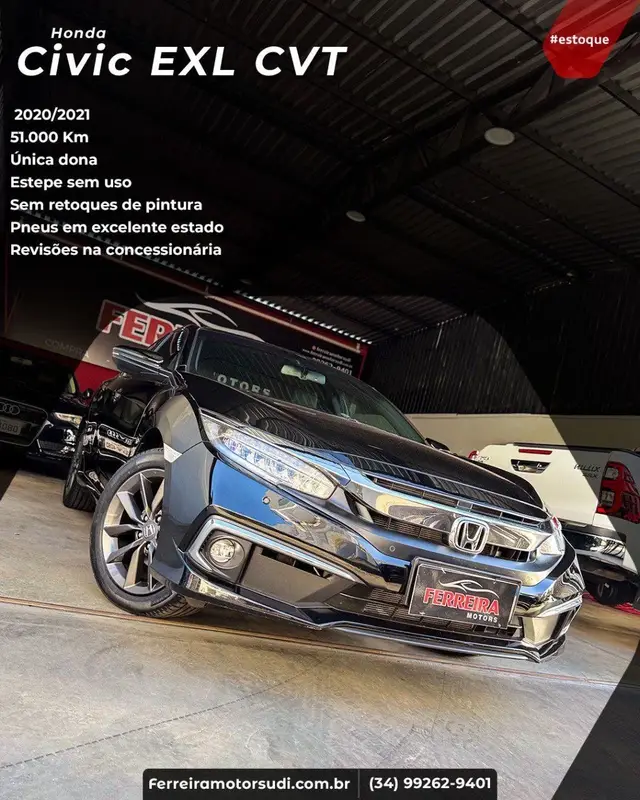 Carro Honda Civic 2021 EXL 2.0 i-VTEC CVT
