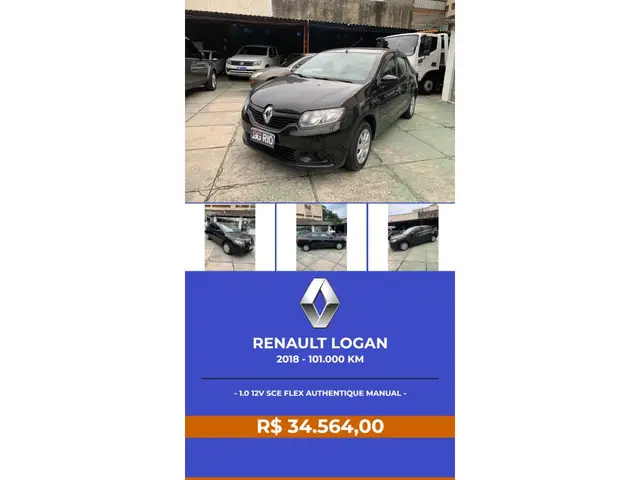 Carro Renault Logan 2018 Authentique 1.0 12V SCe (Flex)