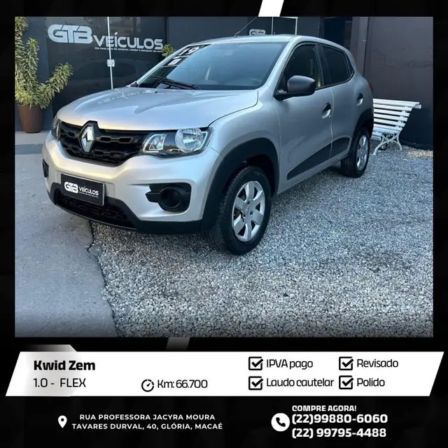 Carro Renault Kwid 2019 Zen 1.0 12v SCe (Flex)
