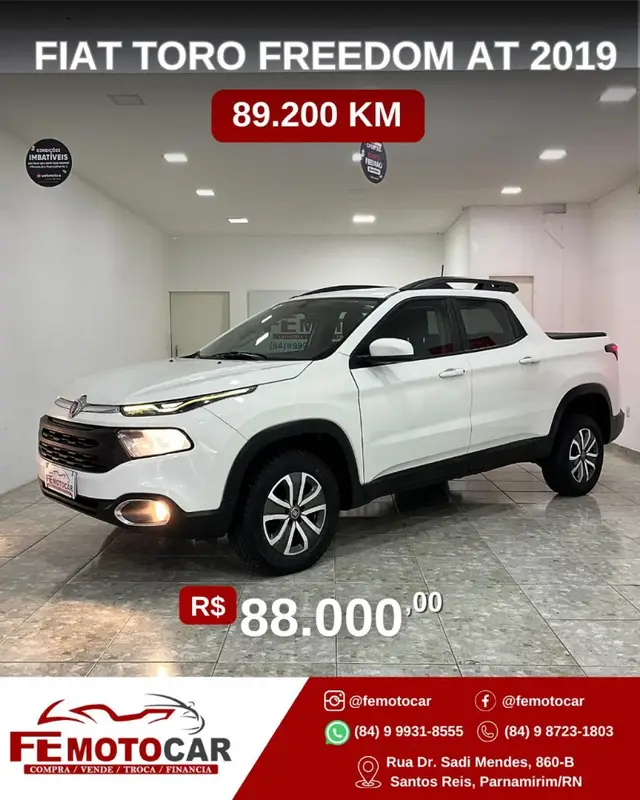Carro Fiat Toro 2019 Freedom 1.8 AT6 4x2 (Flex)