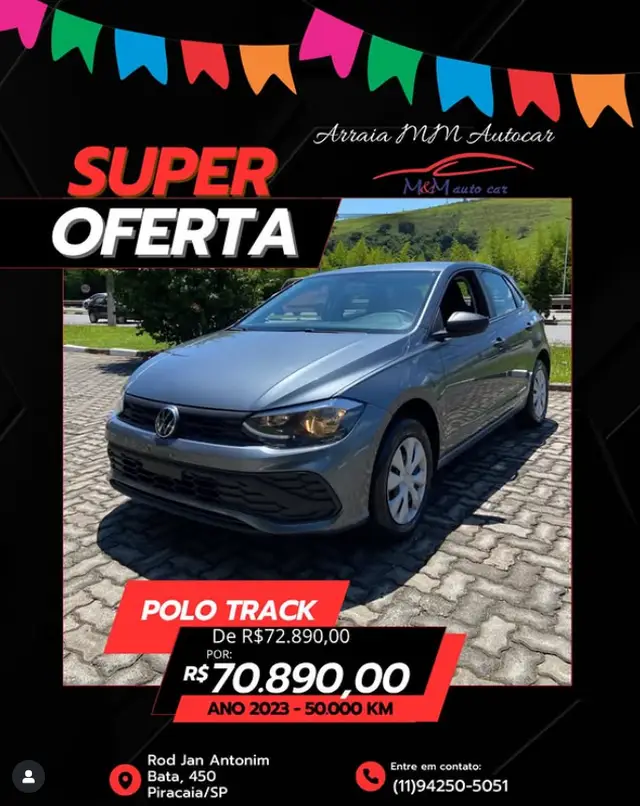 Carro Volkswagen Polo 2023 Track 1.0 Flex 12V 5p