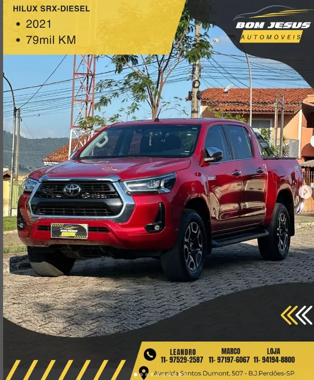 Carro Toyota Hilux Cabine Dupla 2021 SRV 2.8 TDI CD 4x4 (Aut)