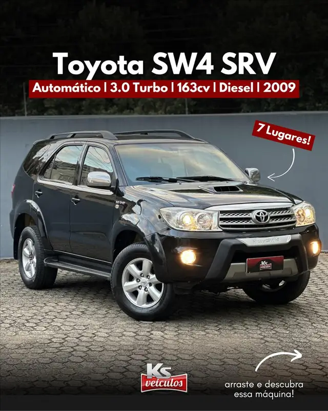 Carro Toyota Hilux SW4 2009 SRV 4x4 3.0 Turbo  (aut)