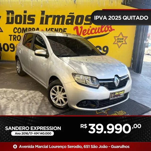 Carro Renault Sandero 2017 Expression 1.6 8V (Flex)
