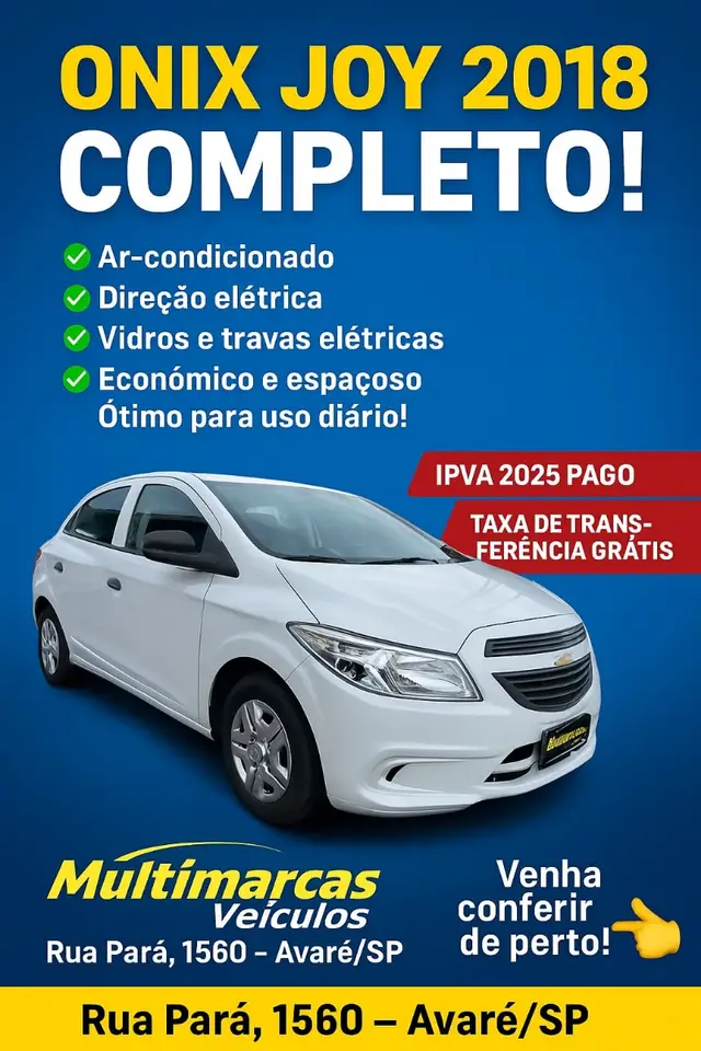Carro Chevrolet Onix 2018 1.0 Joy SPE/4