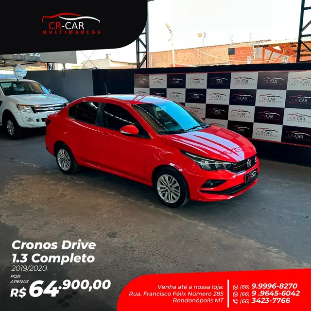 Carro Fiat Cronos 2020 1.3 Drive Firefly (Flex)