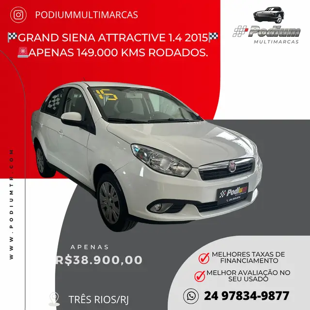 Carro Fiat Grand Siena 2015 Evo Attractive 1.4 8V (Flex)