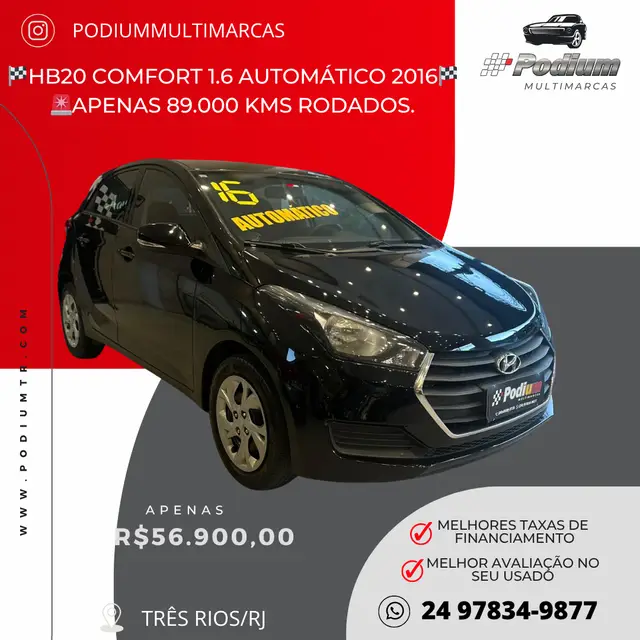 Carro Hyundai HB20 2016 1.6 Comfort Plus (Aut) (Flex)