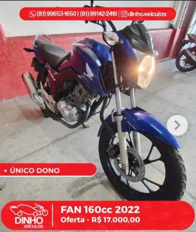 Moto Honda CG 160 2022 Fan