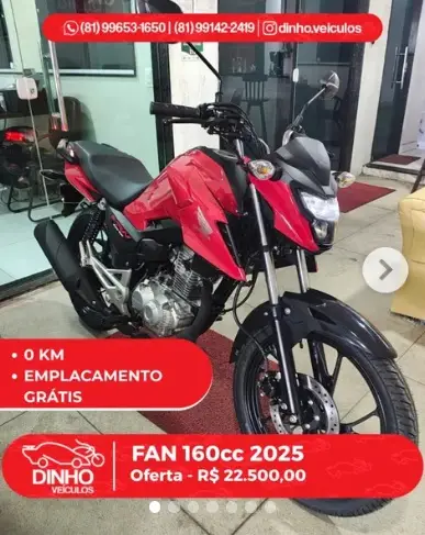 Moto Honda CG 160 2025 Fan