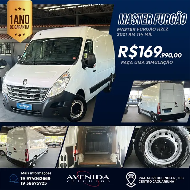 Carro Renault Master 2021 Grand Furgão L2H2