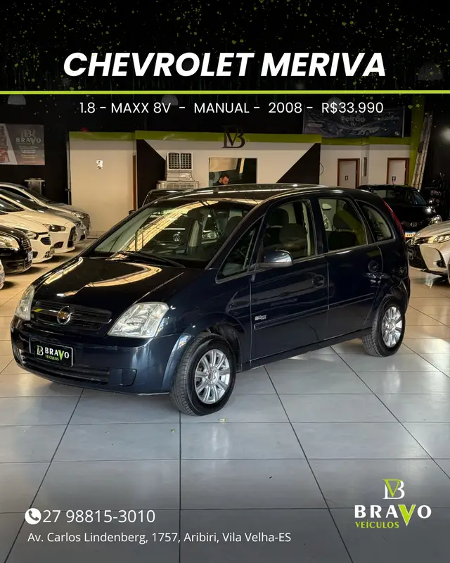 Carro Chevrolet Meriva 2008 Maxx 1.8 (Flex)