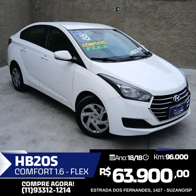 Carro Hyundai HB20S 2018 1.6 Comfort Plus (Flex)