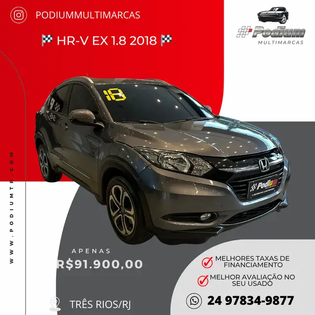 Carro Honda HR-V 2018 EX CVT 1.8 I-VTEC FlexOne