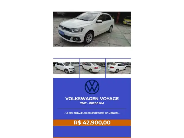 Carro Volkswagen Voyage 2017 1.6 MSI Comfortline (Flex)