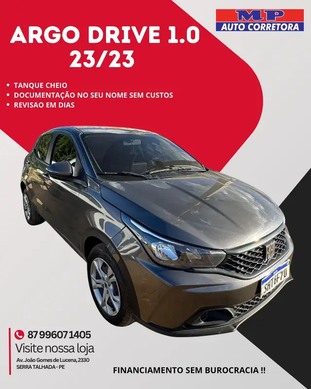 Carro Fiat Argo 2023 Drive 1.0 (Flex)