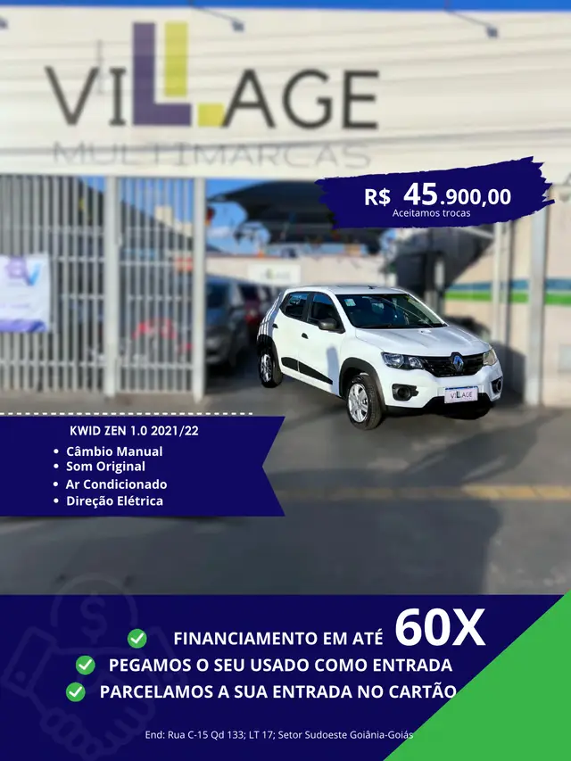 Carro Renault Kwid 2022 Zen 1.0 12v SCe (Flex)
