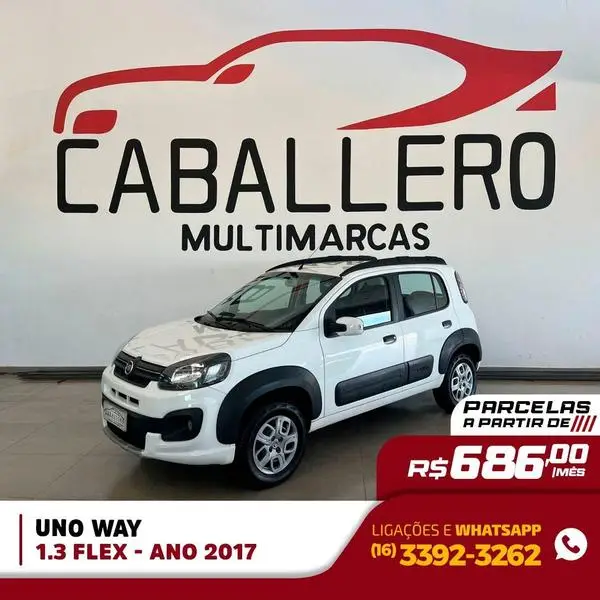 Carro Fiat Uno 2017 Way 1.3 Firefly (Flex)