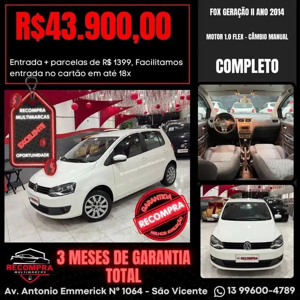 Carro Volkswagen Fox 2014 1.0 TEC (Flex) 2p