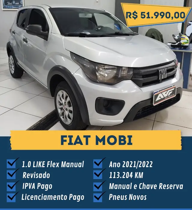 Carro Fiat Mobi 2022 Like 1.0 (Flex)