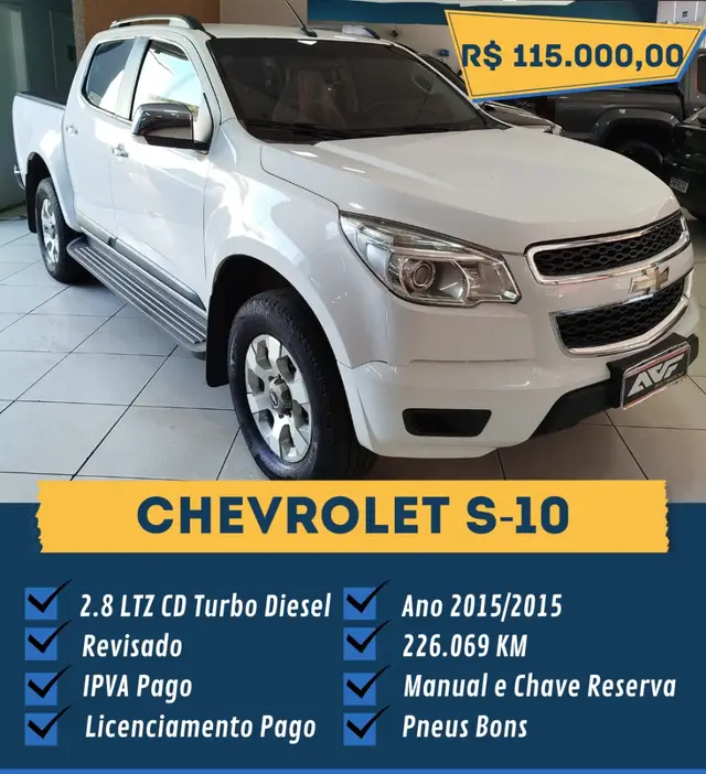 Carro Chevrolet S10 Cabine Dupla 2015 S10 2.8 CTDi 4x2 LTZ (Cab Dupla) (Aut)