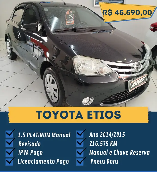Carro Toyota Etios 2015 XLS Platinum 1.5 (Flex)