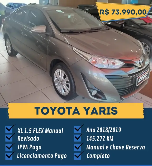 Carro Toyota Yaris Sedan 2019 1.5 XL (Flex)