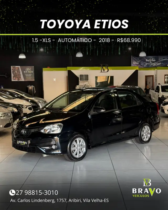 Carro Toyota Etios Sedan 2018 XLS 1.5 (Aut) (Flex)