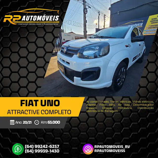 Carro Fiat Uno 2021 Attractive 1.0