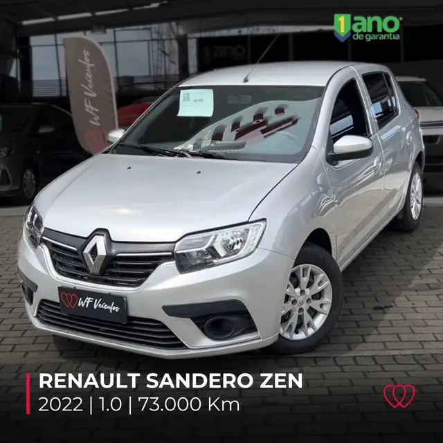 Carro Renault Sandero 2022 Zen 1.0 12V SCe (Flex)