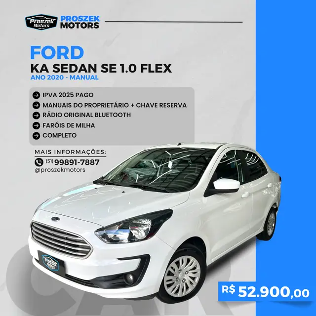 Carro Ford Ka Sedan 2020 SE 1.0 (Flex)
