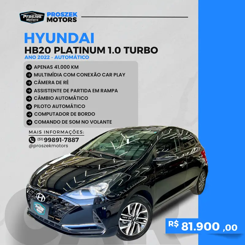 Hyundai Platinum Bluelink 1.0 Turbo (Flex) (Aut)