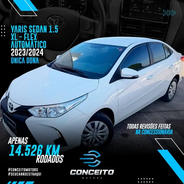 Carro Toyota Yaris Sedan 2024 XL 1.5 Flex 16V 4p Aut.