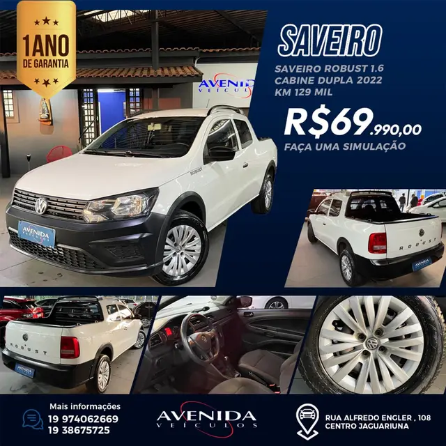 Carro Volkswagen Saveiro 2022 Robust 1.6 MSI CD (Flex)