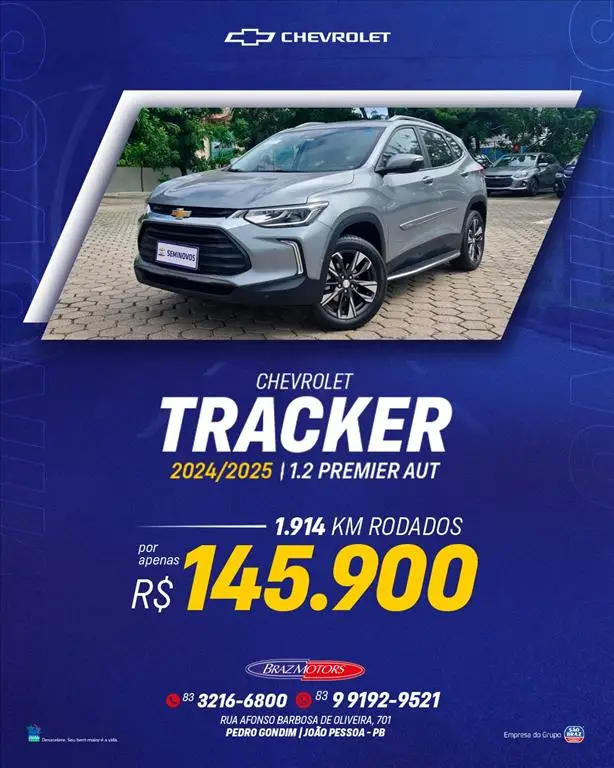 Carro Chevrolet Tracker 2025 Premier 1.2 Turbo (Aut.)
