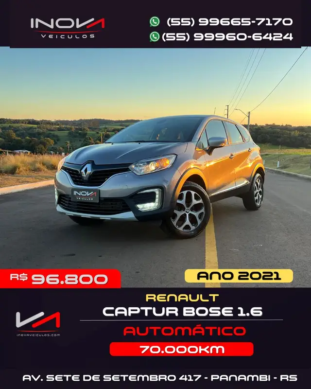 Carro Renault Captur 2021 BOSE 1.6 16v SCe CVT (Flex)
