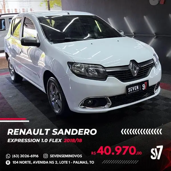 Carro Renault Sandero 2018 Authentique 1.0 12V SCe (Flex)