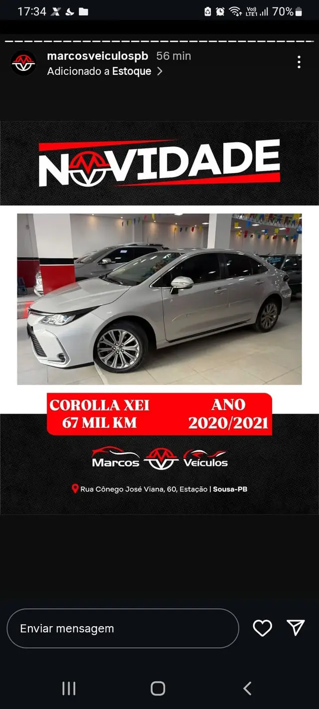 Carro Toyota Corolla 2021 XEi 2.0 Flex 16V Aut.