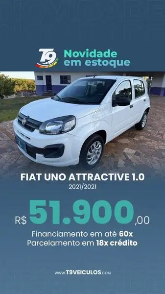 Carro Fiat Uno 2021 Attractive 1.0