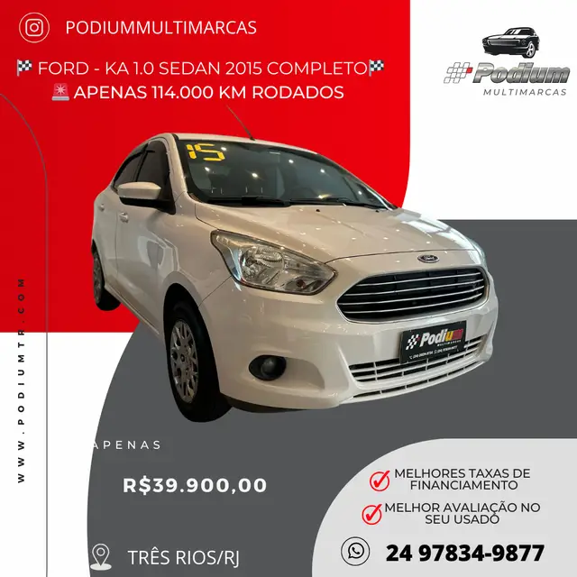 Carro Ford Ka Sedan 2015 SE 1.0 (Flex)