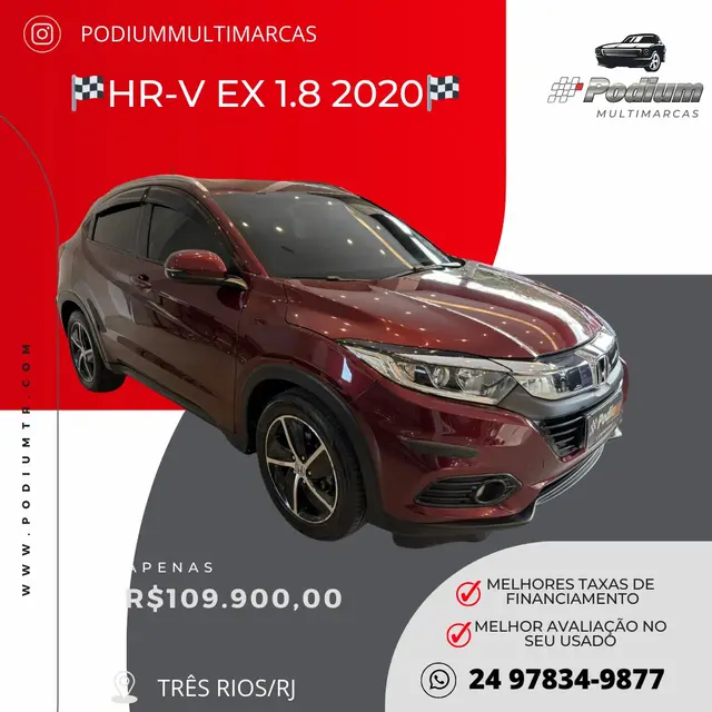 Carro Honda HR-V 2020 EX CVT 1.8 I-VTEC FlexOne