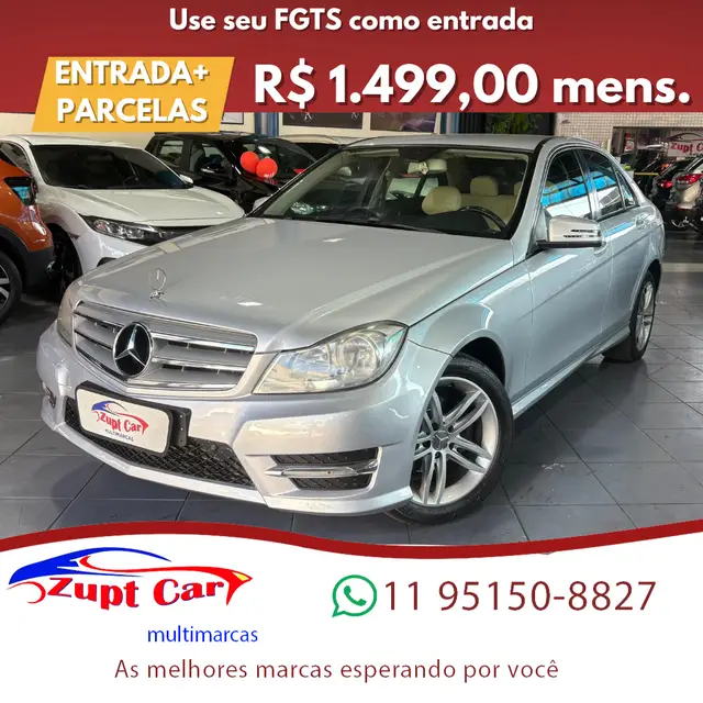 Carro Mercedes-Benz Classe C 2013 C-180 CGI Sport 1.6 TB 16V (Aut.)